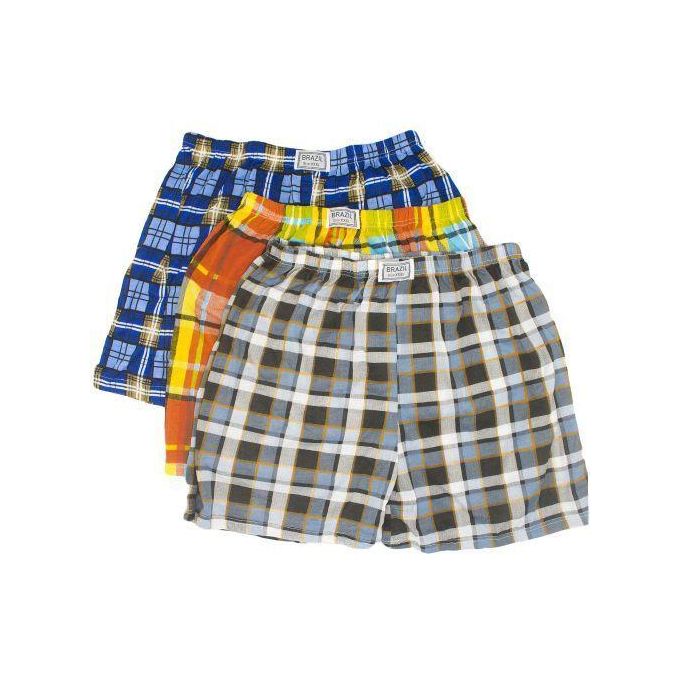 6Pcs Soft Cotton Checked Men's Boxers � Multicolor